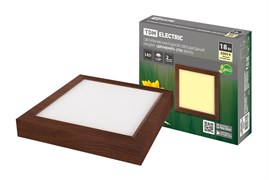 TDM Светильник накладной светодиодный квадрат "Даунлайт" СПО (венге) 18 Вт 225*225*32 мм 3000К SQ0329-0422