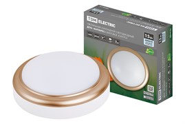 TDM Светильник накладной LED ДПО "Антарес" 15Вт 4000К круг 180*66 мм мат.золото IP54 SQ0354-0018