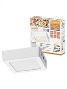 TDM Светильник светодиодный накладной "Даунлайт НАРОДНЫЙ" квадрат СПО (белый) алюминий 6Вт 4000К SQ0329-4201