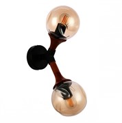 Evoluce SLE109401-01 светильник настенный чёрный, тёмное дерево/Прозрачный, Янтарный E27 2*60W SLE109401-01