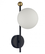 Lumion 6581/1W MODERNI LN24 черный, золотой/белый металл  /стекло Настенный светильник E14 1*40W 220V MELODY 6581/1W
