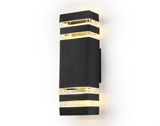 Ambrella Светильник уличный настенный архитектурный ST2574/2 BK/CL черный/прозрачный IP54 GU10/2 max 35W 310*110*65 ST2574
