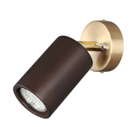 Odeon Light 7062/1W L-VISION ODL25 Настенный светильник темное дерево/металл с выкл. IP20 GU10 LED 7W  220V CAUCHO 7062/1W