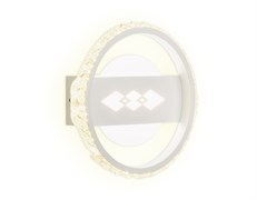 Ambrella Настенный светодиодный светильник с хрусталем FA221 WH белый LED 6400K+3000K 24W D200*40 FA221