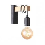 Evoluce SL1142.401.01 светильник настенный чёрный, светлое дерево E27 1*60W SL1142.401.01