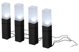 ЭРА Светильник уличный ERASF23-14 Ротанг на солнечной батарее высота 41 см 4 шт 4 LED Б0062362