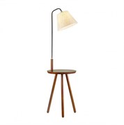 Odeon Light 4666/1F ODL20 433 темное дерево/рогожка Торшер со столиком E27 1*60W 220V 4666/1F