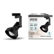 Gauss Светильник трековый конус E27 220V IP20 112*230мм черный однофазный TR013