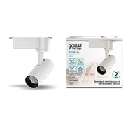 Gauss Светильник трековый цилиндр 8W 750lm 4000K 180-220V IP20 45*155мм белый линза 36? LED TR077