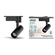 Gauss Светильник трековый цилиндр 8W 750lm 4000K 180-220V IP20 45*155мм черный линза 36? LED TR078