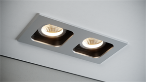 Quest Light Светильник встраиваемый, поворотный, алюминий с черной вставкой, под лампу GU10, IP20 SHELL 2 LD alu/black SHELL 2 LD alu/black