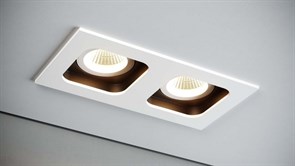 Quest Light Светильник встраиваемый, поворотный, белый с черной вставкой, под лампу GU10, IP20 SHELL 2 LD white\black SHELL 2 LD white/black