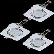 Eglo Комплект светодиод. встраив. светильников PENETO, 3x5W (GU10), 87х87, сталь, хром 94267