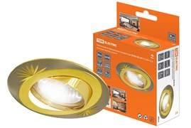 TDM Светильник встраиваемый поворотный СВ 02-05 MR16 50Вт G5.3 матовый никель/золото SQ0359-0013