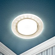 ЭРА Встраиваемый светильник со светодиодной подсветкой ЭРА DK LD51 CH/SHSL GX53 хром серебро Б0057466