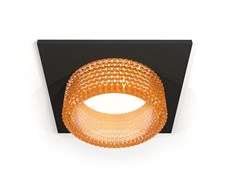 Ambrella Комплект встраиваемого светильника с композитным хрусталем XC6521044 SBK/CF черный песок/голубой MR16 GU5.3 (C6521, N6154) XC6521044