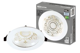 TDM Светильник встраиваемый LED Деко 03, 10 Вт, 4000K, кругл, D170 мм, зол./бел., IP44 SQ0362-0007
