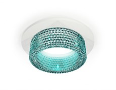 Ambrella Комплект встраиваемого светильника с композитным хрусталем XC6512043 SWH/BL белый песок/голубой MR16 GU5.3 (C6512, N6153) XC6512043