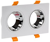 IEK Светильник 4108 встр. поворотн. 2хGU10 белый/хром пласт. LT-UVB0-4108-GU10-2-K23