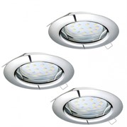 Eglo Комплект светодиод. встраив. светильников PENETO, 3x3W (GU10), ?78, сталь, хром 94236