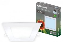 TDM Светильник ультратонкий встраиваемый светодиодный "Даунлайт" квадрат СВО (белый) 12 Вт 4000К SQ0329-0118