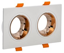 Светильник 4108 встраиваемый поворотный 2хGU10 бел./зол. пласт. LT-UVB0-4108-GU10-2-K22 pe654744