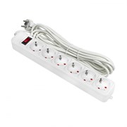 EKF PROxima Сетевой фильтр 6*5м 10А/2,2кВт с выкл. c/з ПВС 3х0,75 Блокбастер UFP10-375-6-05