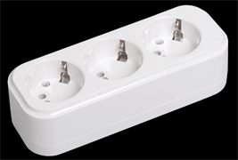 IEK Розетка переносная разб. К03 3 места CLASSIC KYP11-16-03-00-Z