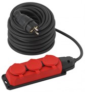 ЭРА Удлинитель силовой ЭРА UK-3e-3x1,5-30m-IP44(KG) с заземлением 3 розетки каучук 30м КГ 3х1,5мм2 IP44 Б0057582