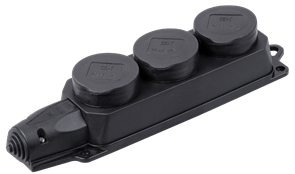 IEK OMEGA РБ33-1-0м Розетка (колодка) трехместная с защитными крышками IP44 PKR61-016-2-K02