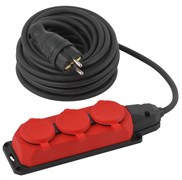 ЭРА Удлинитель силовой ЭРА UK-3e-3x1,5-10m-IP44(KG) с заземлением 3 розетки каучук 10м КГ 3х1,5мм2 IP44 Б0057580