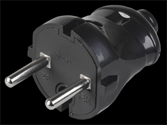 IEK ВПп20-02-Ст Вилка разборная прямая без з/к 6А черная EVP20-06-01-K02