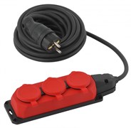 ЭРА Удлинитель силовой ЭРА UK-3e-3x1,5-5m-IP44(KG) с заземлением 3 розетки каучук 5м КГ 3х1,5мм2 IP44 Б0057579