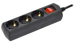 IEK GENERICA Удлинитель У03В 3 места с/з 3м 3х1мм2 10А 250В чер. WYP10-10-03-03-ZK-K02-G