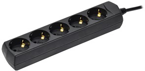 IEK GENERICA Удлинитель У05 5 мест с/з 3м 3х1мм2 10А 250В чер. WYP10-10-05-03-Z-K02-G