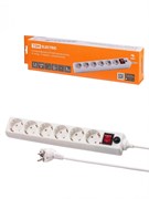 TDM Сетевой фильтр СФ-06В выключатель, 6 гнезд, 1,5 метра, с/з, ПВС 3х0,75мм2 10А/250В белый SQ1304-0019