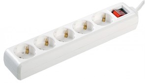 IEK Удлинитель У05К-выкл. 5 мест 2Р+PЕ/5метров 3х1мм2 16А/250В WYP10-16-05-05-ZK-N