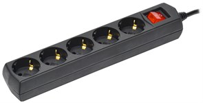 IEK GENERICA Удлинитель У05В 5 мест с/з 3м 3х1мм2 10А 250В чер. WYP10-10-05-03-ZK-K02-G