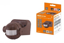 TDM Датчик движения стена ДДС-02В (1100Вт, 5-480с, 6м, 5+Лк, 180гр, IP44), "ЭКО" венге SQ0324-0042