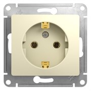 GLOSSA РОЗЕТКА с заземлением, БЕЖЕВЫЙ GLOSSA РОЗЕТКА с заземлением, БЕЖЕВЫЙ