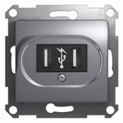 GLOSSA USB РОЗЕТКА, АЛЮМИНИЙ GLOSSA USB РОЗЕТКА, АЛЮМИНИЙ