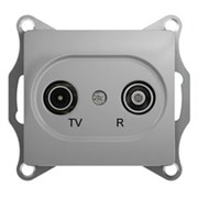 GLOSSA TV-R РОЗЕТКА проходная 4DB, АЛЮМИНИЙ GLOSSA TV-R РОЗЕТКА проходная 4DB, АЛЮМИНИЙ