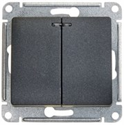 GLOSSA 2-клавишный ВЫКЛЮЧАТЕЛЬ с подсв. сх.5а, 10АХ, механизм, АНТРАЦИТ GLOSSA 2-клавишный ВЫКЛЮЧАТЕЛЬ с подсв. сх.5а, 10АХ, механизм, АНТРАЦИТ