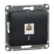 GLOSSA РОЗЕТКА телефонная RJ11, механизм, АНТРАЦИТ GLOSSA РОЗЕТКА телефонная RJ11, механизм, АНТРАЦИТ