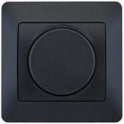 Glossa Антрацит Светорегулятор (диммер) поворотный, 300Вт, в сборе Glossa Антрацит Светорегулятор (диммер) поворотный, 300Вт, в сборе