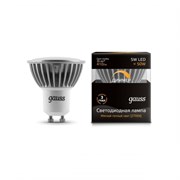 Gauss Лампа MR16 5W 500lm 3000K GU10 диммируемая LED 1/10/100 101506105-D