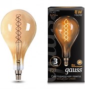 Gauss Лампа Filament А160 8W 620lm 2400К Е27 golden flexible LED 150802008