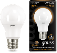 Gauss Лампа A60 10W 880lm 3000K E27 LED 102502110