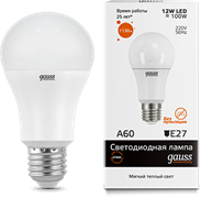 Gauss Лампа Elementary A60 12W 1130lm 3000K E27 LED 23212