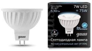 Gauss Лампа MR16 7W 630lm 4100K GU5.3 LED 101505207